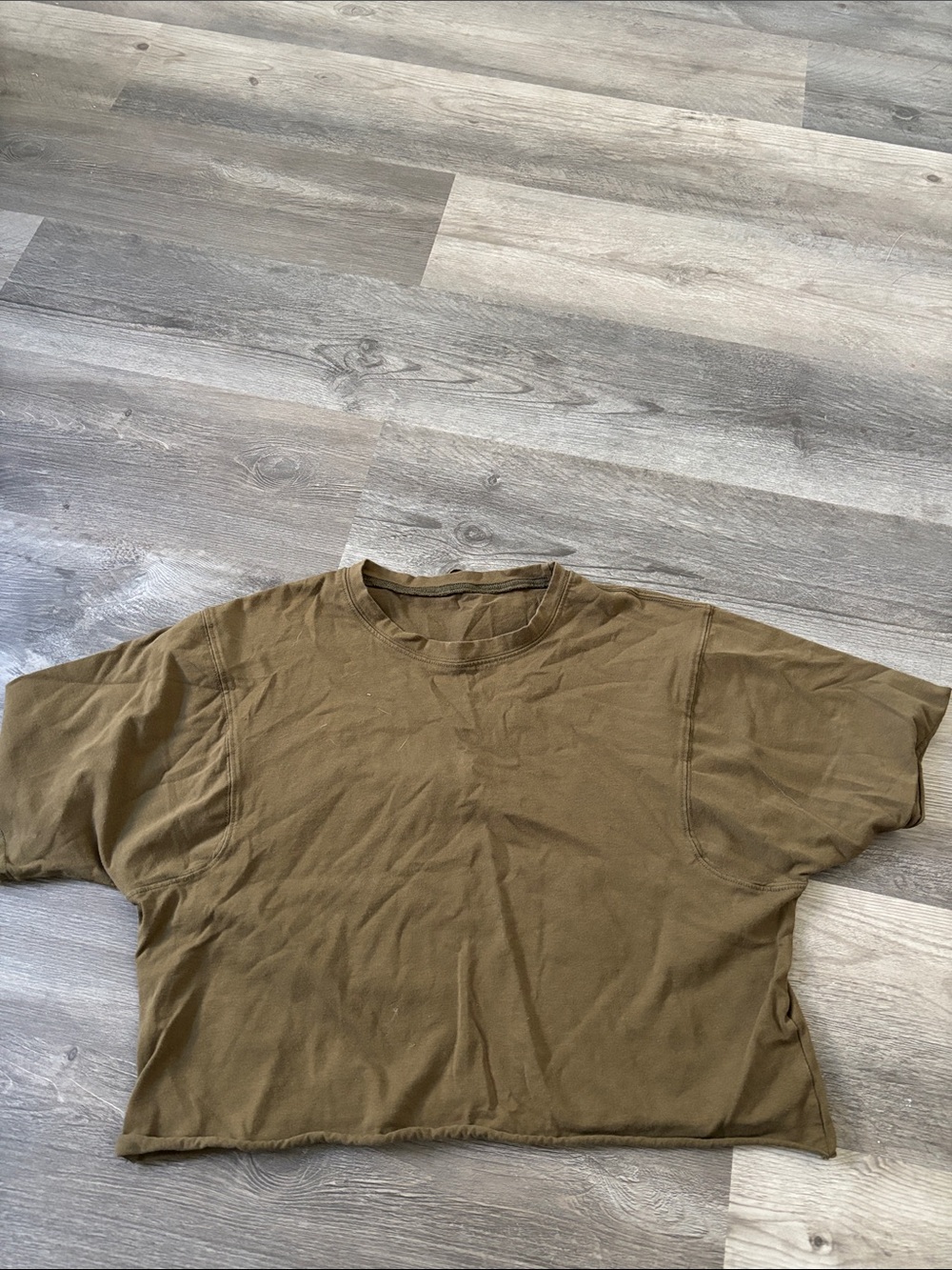 Classic Crewneck Cotton T-Shirt - Olive Brown